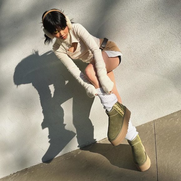 UGG Classic Ultra Mini Braid "Burnt Olive" Platform Boots - Picture 10 of 15